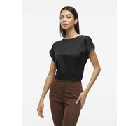 VILA - VIELLETTE S/S SATIN TOP - NOOS Black - Gr. - 36