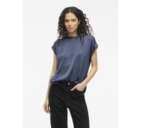 VILA - VIELLETTE S/S SATIN TOP - NOOS Vintage Indigo - Gr. - 38