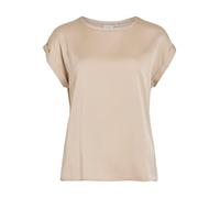 Vila Kurzarmshirt VIELLETTE S/S Satin Top NOOS – Damen Größe 42, Beige (Cement), 100% Polyester
