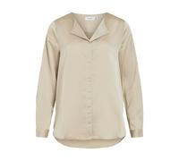 VILA - VIELLETTE V-NECK L/S SATIN SHIRT - NOOS cement - Gr. - 42