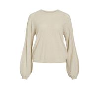 VILA - VIEMI NEW O-NECK L/S KNIT TOP/TES Super Light Natural Melan - Gr. - M