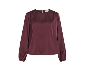 VILA - VIENNA RAVENNA L/S O-NECK TOP Port Royale - Gr. - 40