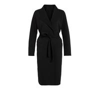 Kurzmantel VILA "VIJUICE COAT - NOOS", Damen, Gr. XS, schwarz, Web, Obermaterial: 80% Polyester, 10% Polyamid, 10% Viskose, unifarben, regular fit knielang, V-Ausschnitt, Mäntel Kurzmantel (30646637-X