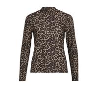 Vila Damen Vileoa L/S Rollneck Top-Noos Langarmshirt, Nomad/AOP:Leo,XL