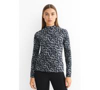 Vila "VILEOA L/S ROLLNECK TOP - NOOS" Materialmix, regular fit (26891055-XL) glacier gray aop:leo
