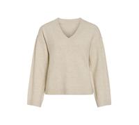 VILA - VILIGA L/S REV V-NECK KNIT TOP - NOOS Birch - Gr. - L