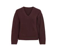 VILA - VILIGA L/S REV V-NECK KNIT TOP - NOOS Port Royale - Gr. - XL