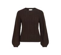 VILA - VILIGA POINTELLE L/S O-NECK TOP -NOOS Coffee Bean - Gr. - XS