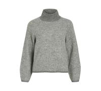 VILA - VILORY HIGH NECK L/S KNIT TOP - NOOS Medium Grey Melange - Gr. - S