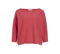 3/4 Arm-Pullover VILA "VIMALU BOATNECK 3/4 SLEEVE KNIT TOP-NOOS", Damen, Gr. S, hibiscus detail:melange, Strick, Obermaterial: 50% Polyester, 30% Viskose, 20% Nylon, meliert, loose fit normal, U-Boot-