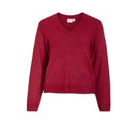 Vila - VIMIRAZ V-NECK L/S KNIT TOP/PB jester red - Gr. - L