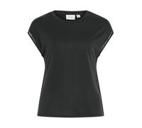 Kurzarmshirt VILA "VIMODALA C/S O-NECK DETAIL TOP - NOOS", Damen, Gr. L, schwarz, Jersey, Obermaterial: 70% Modal, 30% Polyester, unifarben, regular fit normal, Rundhals, Shirts Kurzarmshirt (95179048