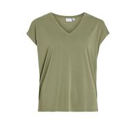 Vila T-Shirt mit tiefem V-Ausschnitt Modell 'Vimodala' in Khaki, Größe L