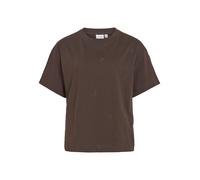 VILA - VIMONIE FLOWER EMB S/S O-NECK/RN/1 Coffee Bean - Gr. - XS