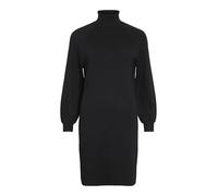 Strickkleid VILA "VIOSTRIA ROLL NECK L/S KNIT DRESS - NOOS" Gr. S (36), N-Gr, schwarz (black beauty) Damen Kleider (24828810-S) black beauty