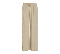 Schlupfhose VILA "VIPRICIL RW PANT - NOOS", Damen, Gr. 42, N-Gr, grau (feather gray), Web, Obermaterial: 90% Viskose, 10% Leinen, unifarben, modisch, knöchelfrei, Hosen, Sommerhose (66076966-42) feath