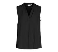 Blusentop VILA "VIROSA V-NECK S/L TOP - NOOS", Damen, Gr. 34, schwarz (schwarz beauty), Web, Obermaterial: 100% Viskose, unifarben, regular fit normal, V-Ausschnitt, Blusen (58838600-34) schwarz beaut