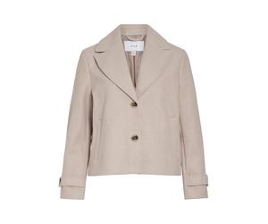 VILA - VISOLO L/S SHORT JACKET/TES/2 Natural Melange - Gr. - 38
