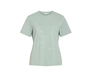 VILA - VISYBILLA BON O-NECK S/S T-SHIRT/LC/PB Blue Surf - Gr. - L