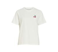 VILA - VISYBILLA CHERRY O-NECK S/S TOP/PB/LC Snow White - Gr. - XL