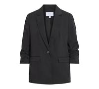 Longblazer VILA "VITILDE 3/4 BLAZER - NOOS", Damen, Gr. 40, schwarz (schwarz beauty), Web, Obermaterial: 81% Polyester, 17% Viskose, 2% Elasthan, unifarben, hüftbedeckend, V-Ausschnitt, Blazer Longbla