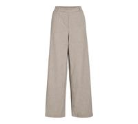 Anzughose VILA "VIVARONE HW WIDE PANT - NOOS", Damen, Gr. 40, N-Gr, natural melange, Milano Rib, Obermaterial: 66% Polyester, 28% Viskose, 6% Elasthan, unifarben, relaxed fit knöchellang, Hosen Anzugh