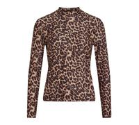 Vila Damen Vileoa L/S Rollneck Top-Noos Langarmshirt, Nomad/AOP:Leo,XS
