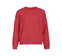Strickpullover VILA "VILIGA L/S O-NECK KNIT TOP - NOOS", Damen, Gr. M, hibiscus detail:melange, Strick, Obermaterial: 97% Polyester, 3% Elasthan, meliert, relaxed fit normal, Rundhals, Rippbündchen, P