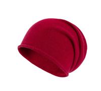 Villand 100% Kaschmir Slouchy Beanie Hut für Frauen, gestrickte Damen weiche warme Kaschmir Totenkopf-Beanies Kappe. (Rot)