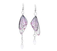 VILLCASE 1 Paar Schmetterlingsohrringe Damen Strass Kristall Tropfen Hängeohrringe Lila Leicht für Party Alltag