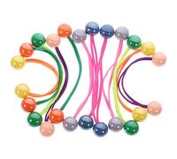 VILLCASE 12 Stück Elastische Haargummis mit Doppelperlen In Candy Farben Haarknoten Accessoires für Damen und Mädchen Flexible Pferdeschwanzhalter In Blau Gelb Grün Orange Rosa und Flieder