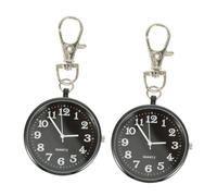 VILLCASE 2 Stück Digitale Taschenuhren mit Schlüsselanhänger Großes Zifferblatt Schwarzes Gehäuse Unisex Brustuhren für Pflegepersonal und Studenten