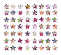 VILLCASE 200 Stück Holzknöpfe zum Selbermachen Bemalte Sternförmige Knöpfe mit 2 Löchern Mix für Kleidung Stoffe Scrapbooking und Handwerksprojekte