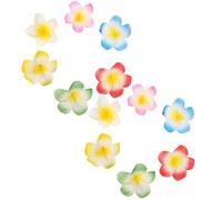 VILLCASE 30 Stück Hawaiianische Frangipani Haarspangen 7cm Tropische Plumeria Blütenclips aus Leichtem EVA Metall in Weiß Pink Gelb Blau Grün Rot für Strandparty Braut