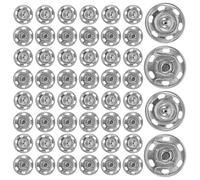 VILLCASE 50 Stück Silberne Metall Druckknöpfe zum Nähen Unsichtbare Sichere Nähverschlüsse für Kleidung Hemden Röcke Druckknopf Bastelset für Handarbeit