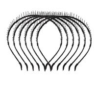 VILLCASE 6 Stück pack Zahnstirnband für Damen aus Stahl mit Stoffbezogenen Zähnen Rutschfestes Haarband aus Satin und Seide Elegantes und Einfaches Design für Alltag und Sport