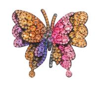 VILLCASE Abnehmbare Bunte Schmetterlings Schuhschnalle aus Strasssteinen und Wildleder Elegante und Vielseitige Schuhdekoration für Partys und Alltag