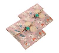 VILLCASE Chinesische Schmuckbeutel Praktische Reise Organizer aus Stoff und Kunststoff 2 Stück mit Blumenstickerei für Ringe und Armbänder für Täglichen Gebrauch