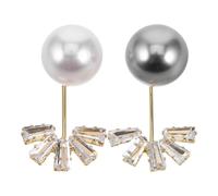 VILLCASE Damen Perlenbroschen aus Metall und Zirkon mit Sicherheitsnadeln 2 Stück Elegante Anstecknadeln Einfache Befestigung Modisches Accessoire für Kleidung und Party