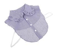 VILLCASE Gestreifter Abnehmbarer Rüschenkragen für Damen Plissee Hemdkragen aus Robustem Material Eleganter Zierkragen für Business und Freizeit