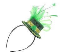 VILLCASE Grüner Haarreifen zum St Patrick's Day mit Federn aus Stoff Leichter Kopfschmuck für Festpartys und Feierlichkeiten mit Klassischem Design
