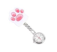 VILLCASE Katzenpfoten Taschenuhr Leuchtend, Elektronische Uhr | Rundes Gehäuse, Edelstahl und Kunststoff, Acrylfenster, Tragbares Design, Präzise Quarzbewegung, Krankenhaus Zufällige Farbe