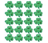 VILLCASE Kleeblatt-Aufnäher 4 cm, 20 Stück grüne gestickte Pailletten-Bügelbilder mit Heißsiegelkleber - zum Aufnähen & Aufbügeln für Kleidung, Taschen, Hüte & DIY-Reparaturen, St. Patrick’s Day