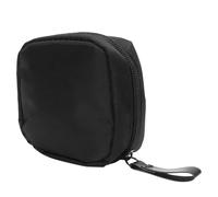 VILLCASE Kosmetiktasche Kleiner Portable Kulturbeutel aus Polyester Kompakt und Leicht für Camping und Täglichen Gebrauch Größe S Schwarz mit Rotem Innenfutter