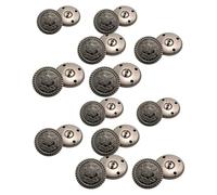 VILLCASE Kupferknöpfe 30 Stück Retro Jeansknöpfe Mantelknöpfe Rund 15 25mm Metall Ersatzknöpfe für Kleidung Nähzubehör Selbstgemacht