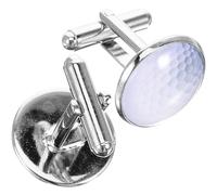 VILLCASE Manschettenknöpfe aus Metall und Glas in Golf Form Silberne Leicht und Einfach zu Verwenden zum Geburtstag Golfzubehör Geschenk für und Frauen