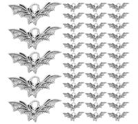 VILLCASE Mini-Fledermaus-Anhänger Aus Metall 2X0.8Cm Retro Charms Zum Basteln Von Halskette Armband Schlüsselanhänger Diy Schmuckanhänger Für Heimdekoration Und Geschenk