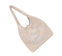 VILLCASE Plüsch Umhängetasche Damen Mittelgroße Tote Tasche In Cremeweiß Vielseitige Aufbewahrungstasche für Alltag Schule und Shopping