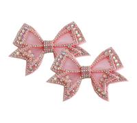 VILLCASE Schuhanhänger mit Strass Schleifen in Rosa für Pumps aus Leder Abnehmbare Selbstgemacht Schuhdekorationsschleifen für Modische Schuhe und Kleidung