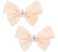 VILLCASE Schuhclips Damen Schleifen Schuhschmuck Abnehmbar Stoffschleifen Clips für Pumps Hochzeit Brautschuhe Zubehör Weiß 2 Stück